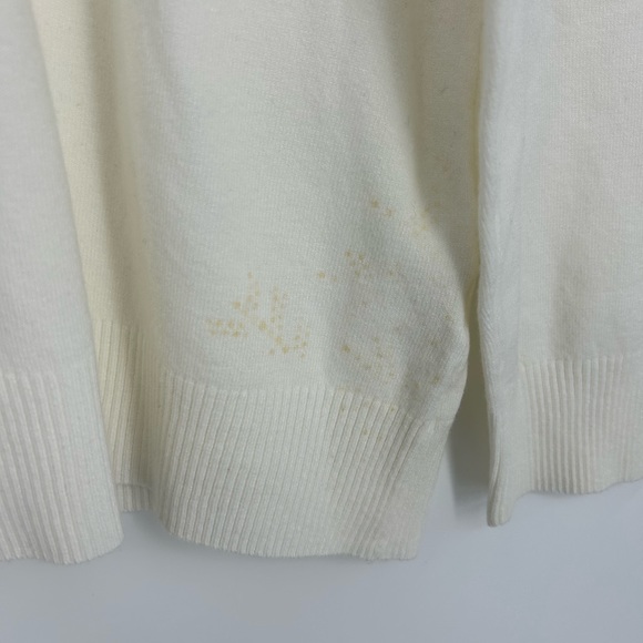 LIV White Leaf Silver Snowflake Rhinestone Motif Sweater - Picture 6 of 7